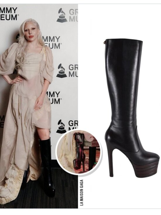 Gucci Shoes - GUCCI ANGEL PLATFORM LEATHER KNEE HIGH BOOTS NEW